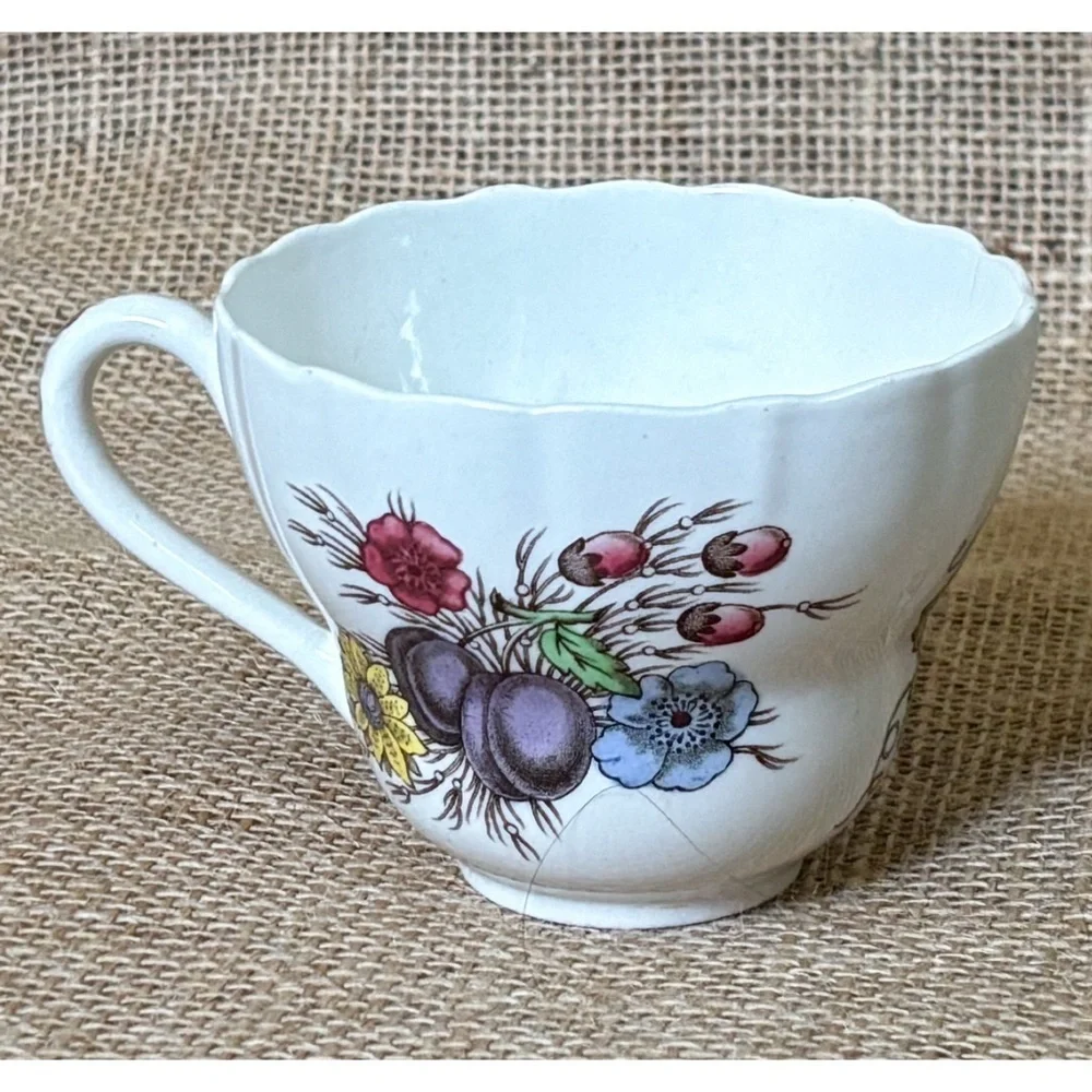 Vintage Copeland Spode Reynolds Floral Teacup Demitasse Cup And Saucer